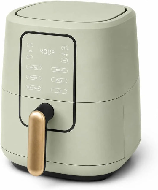 B - 3-Quart Digital Air Fryer, TurboCrisp Technology, 4 Presets, 170°F-400°F, Nonstick, Dishwasher Safe, 1200 Watt., SAGE GREEN