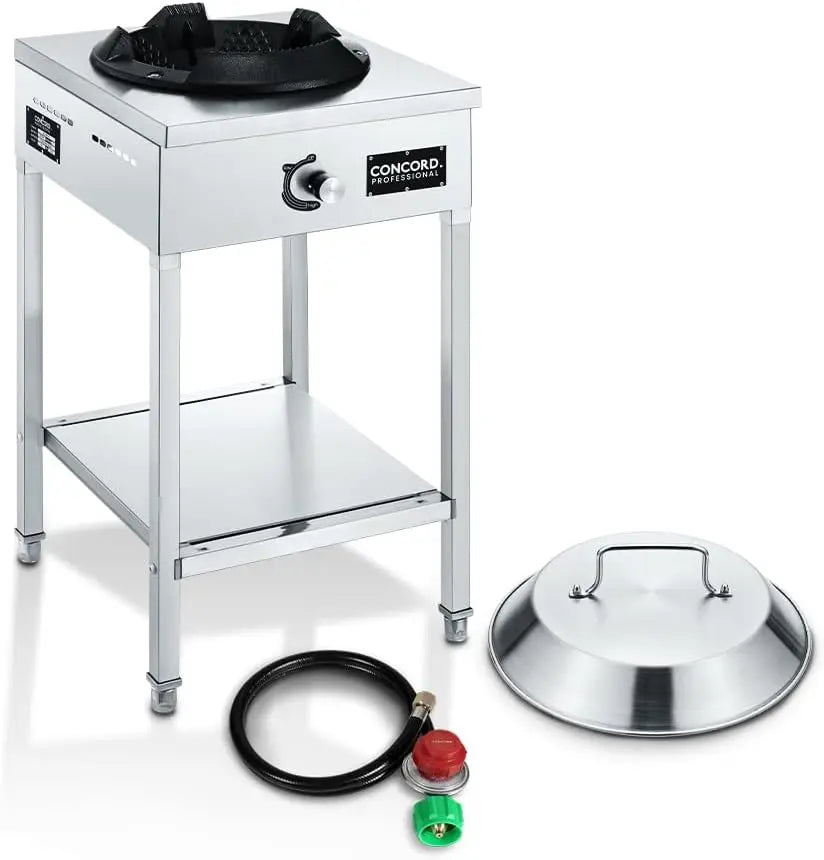 Concord Professional Vortex Burner Stainless Steel Commercial Wok Range Single Burner Outdoor Propane Stove. Great for Stir Fry - Outdoor Kitchen