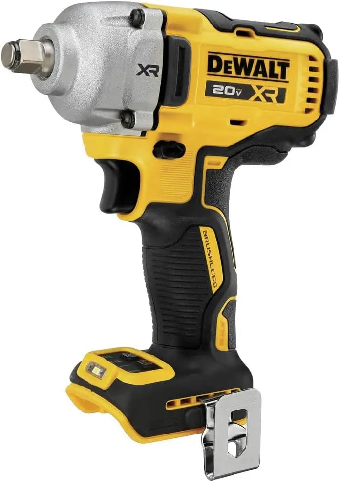DEWALT 20V Max Cordless Impact Wrench - 1/2' Hog Ring, Includes LED Work Light and Belt Clip, Bare Tool Only, DCF891B