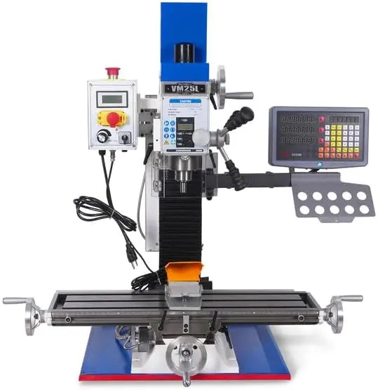MechMaxx 1.5HP 110V 7''x 27-1/2'' Benchtop Mini Mill Drill Machine - VM25LD