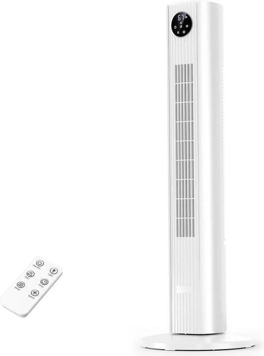 Antarctic Star 37 Inch Tower Fan for Bedroom - Oscillating Quiet Cooling Fan with 4 Modes & 3 Speeds, 12H Timer, LED Display, Remote Control