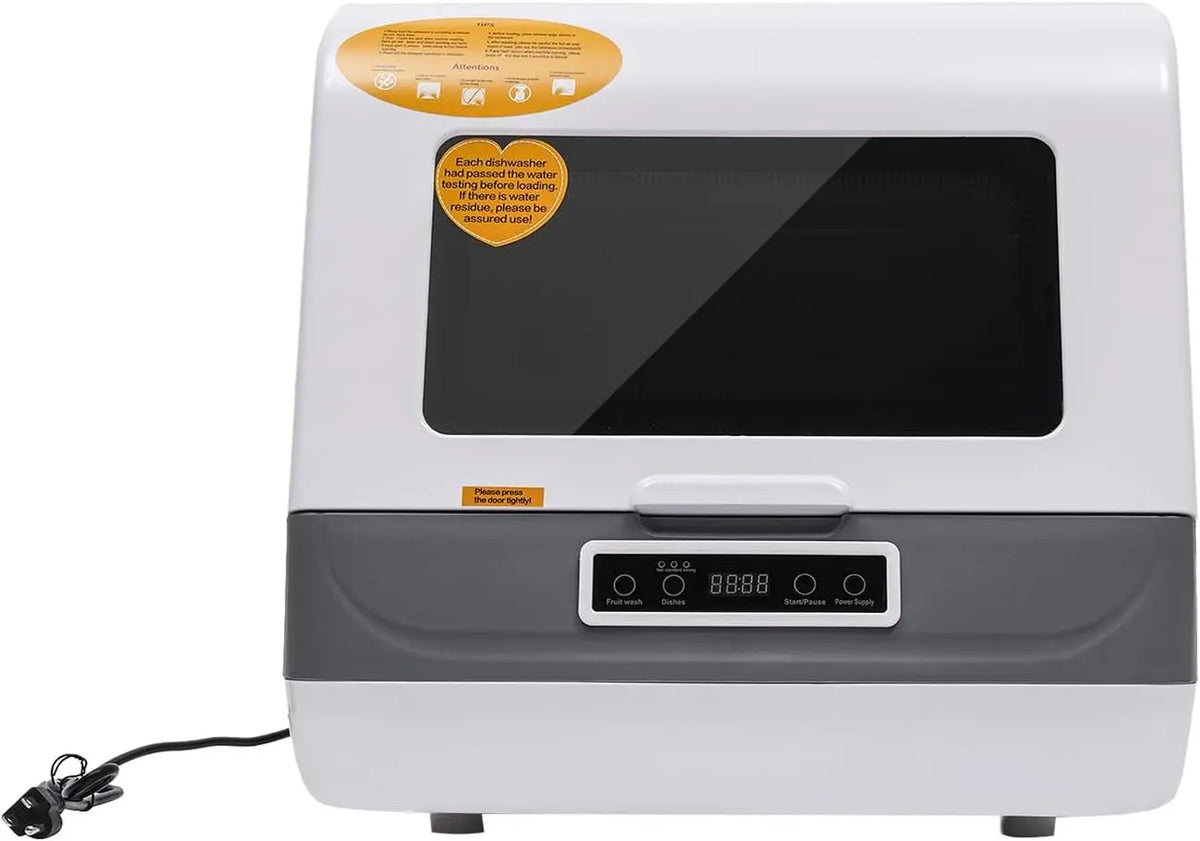 Portable Dishwasher Countertop - Mini Dishwasher with 3 Programs Standard, RV& Apartment, White