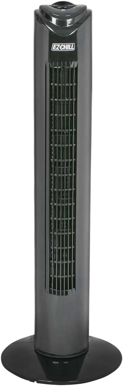 EZ-CHILL 32 Inch 3-Speed Oscillating Portable Tower Fan - 90 Degree Oscillation, Portable Built-in Carry Handle, Quiet Operation, MTTF-32