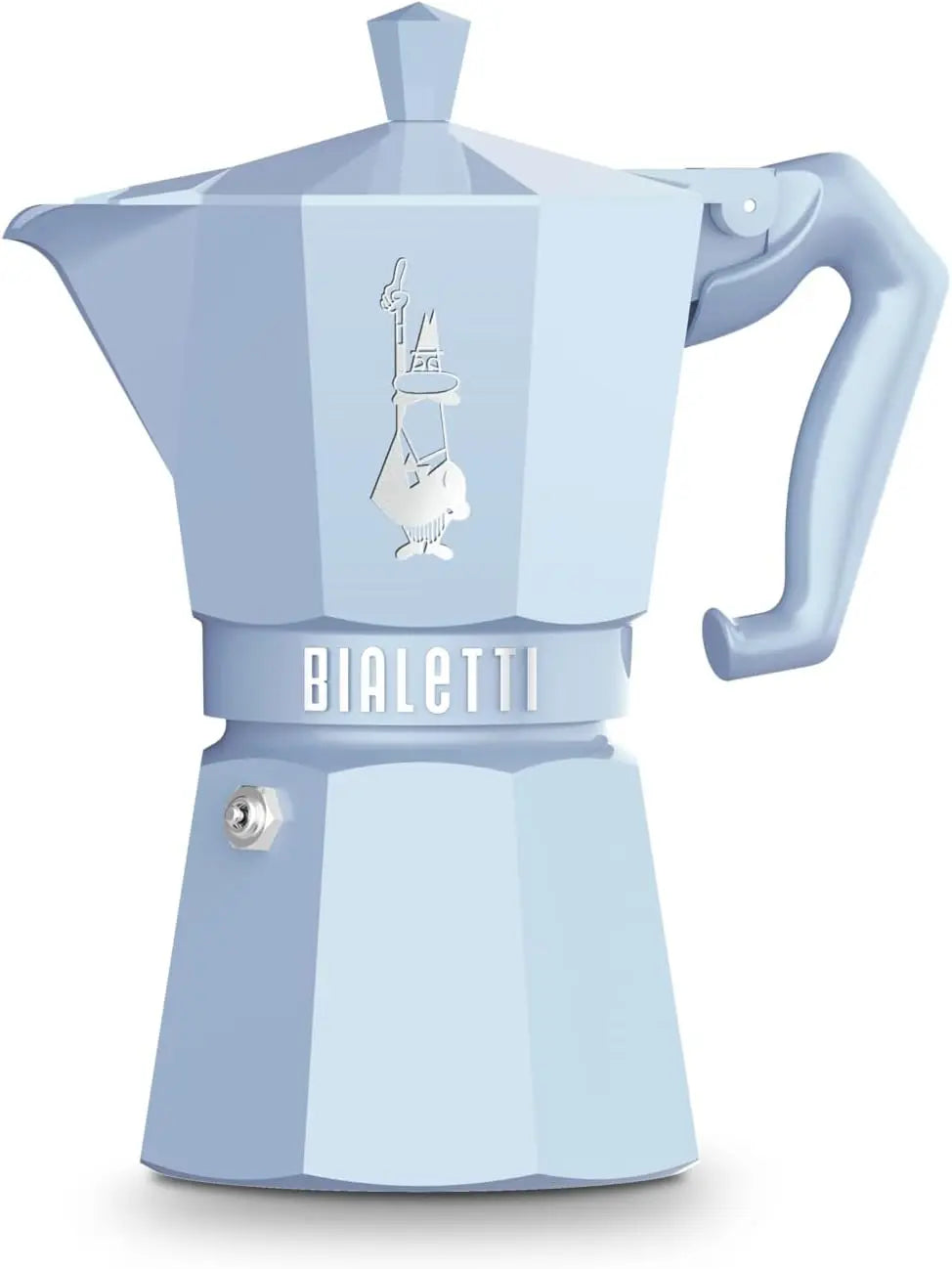 Bialetti Mocha Exclusive Sky Blue 6 Cup Open Fire - Coffee Maker, Espresso Maker, Makinetta