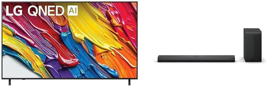 LG 75-Inch Class QNED AI 4K QNED82A Series Smart TV - 75QNED82AUA, 2025, LG S70TY 3.1.1-Channel QNED TV Matching Soundbar, 2024 Model