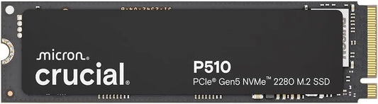 Crucial P510 PCIe Gen5 NVMe 2TB SSD - Up to 10, 000MB/s, TLC NAND, Laptop & Desktop, Pieces, Compatible, for Gamers & Creatives, Solid State Drive