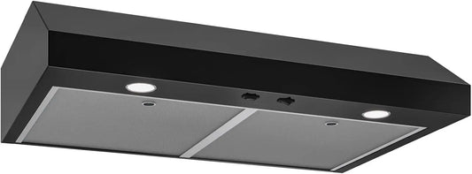 Broan-NuTone 30-Inch Black Under Cabinet Range Hood- Trusted Quiet Power with 350 CFM - 1.5 Sones for Effective Everyday Kitchen Ventilation
