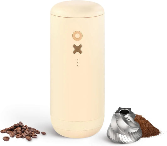 Nuttii Burr Coffee Grinder - Electric, Portable, Small, Quiet Conical Burr Coffee Bean Mill, 20 Adjustable Settings for Espresso, Pour-Over, French