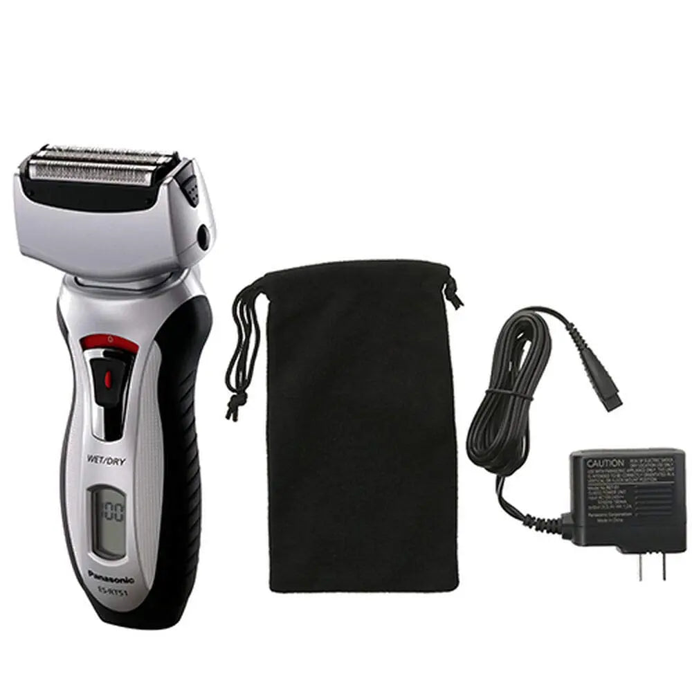 Panasonic ES-RT51-S Arc3 Wet/Dry 3-Blade Pivoting Head Built-in Pop-up Trimmer Cordless Electric Razor for Smooth and Comfortable Shave Travel Pouch