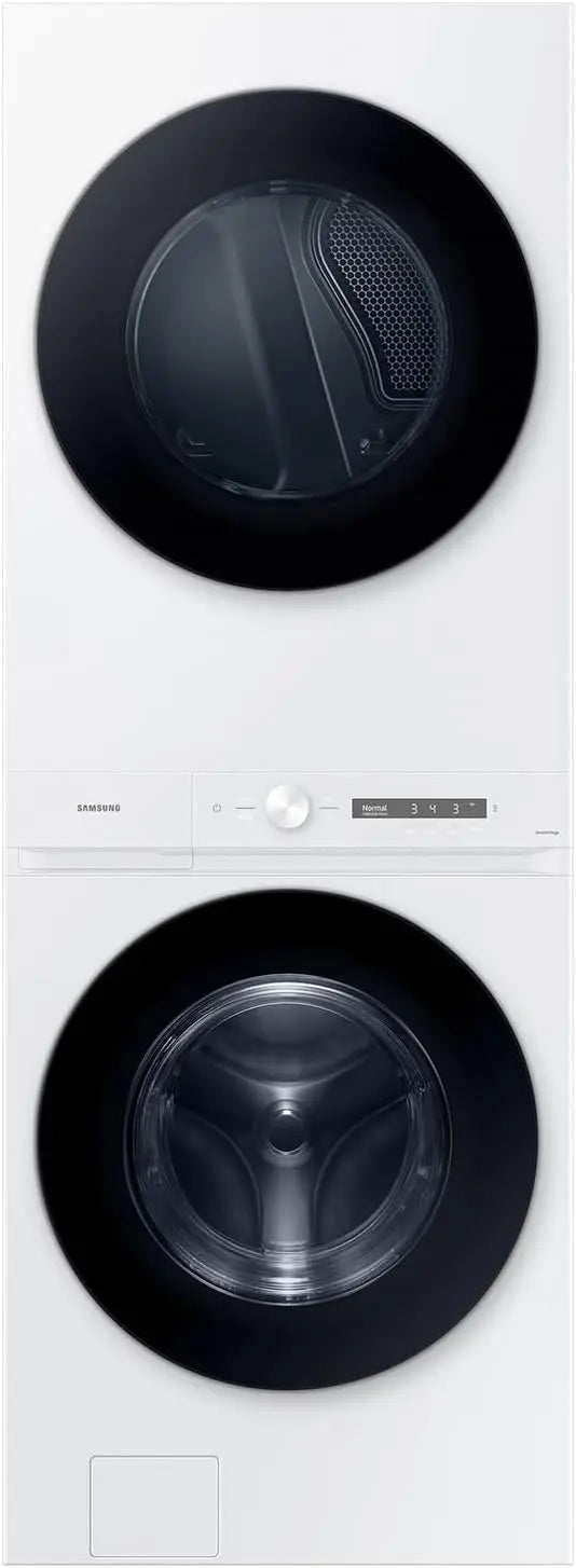 Samsung Bespoke AI Laundry Hub Large Capacity 4.6 Cu. Ft. Single Unit Washer - Steam Wash and 7.6 Cu. Ft. Electric Dryer in White, WH46DBH100EWA3