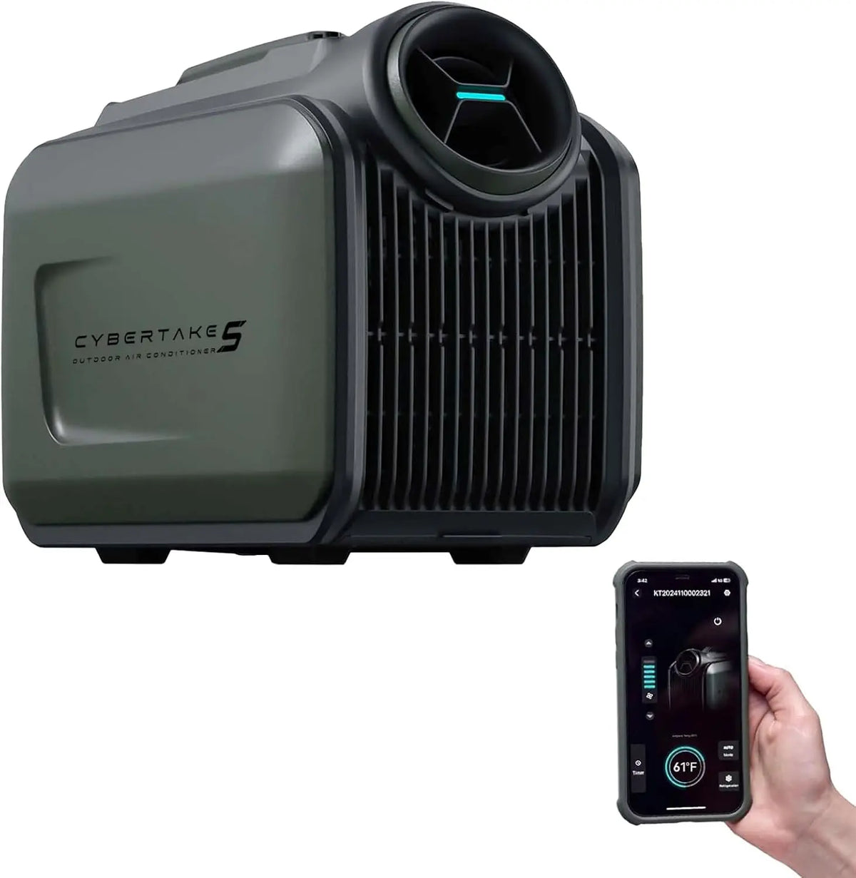 Cybertake S1 Pro Portable Camping Air Conditioner - 4100 BTU Tent AC, 1Kwh per 8 Hours, Camping, RV, Boat and Fishing