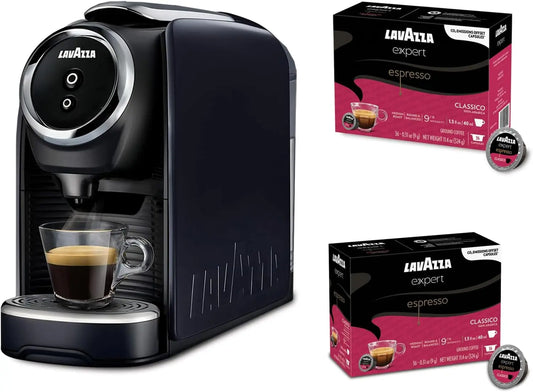 Lavazza Classy Mini Coffee Maker - - 72 Count Classico Espresso Capsules