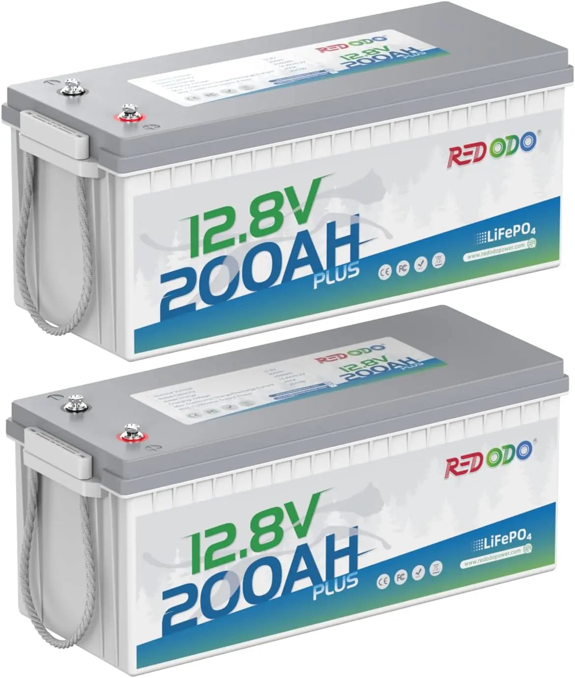 Redodo 2-Pack 12V 200Ah LiFePO4 Battery - 200A BMS, for RV, Marine, Solar