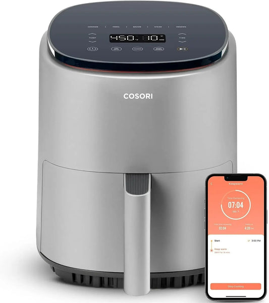 Cosori Air Fryer 4 Qt - 7 Cooking Functions Airfryer, 150+ Recipes on Free App, 97% less fat Freidora de Aire, Dishwasher-safe, Lite 4.0-Quart, Smart