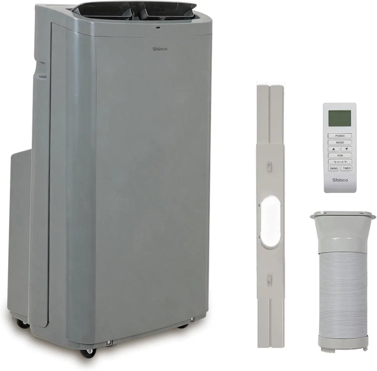 Shinco 14 - 000 BTU Gray Portable Air Conditioner with Heater up to 700 Sq. Ft, Ac Heater Combo Window Unit, Portable AC Unit with Dehumidifier & Fan
