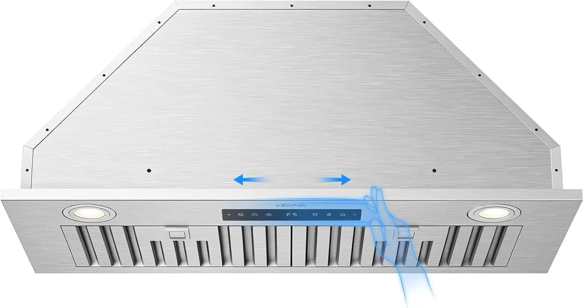 30-Inch 1200 CFM Built-in/Insert Range Hood - Professional Kitchen Vent Hood with Quiet Brushless Motor, 8-Speed Gesture Sensing & Touch Control