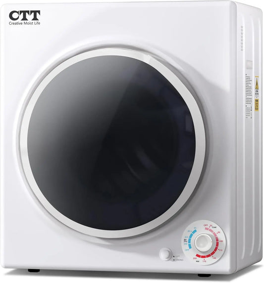 CTT 3.5 Cu. Ft. Clothes Dryer - 1500W Electric Dryers for Clothes, White