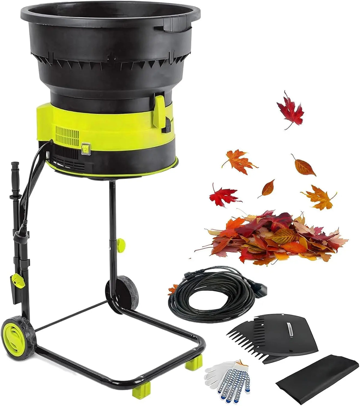 2500W Bladeless Leaf and Compost Shredder - 17:1, for Gardening