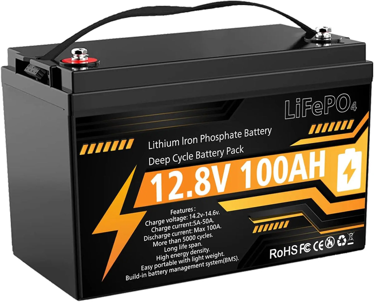 12V - 100Ah LiFePO4 Lithium Battery Group 31 Deep Cycle for RV Trolling Motor