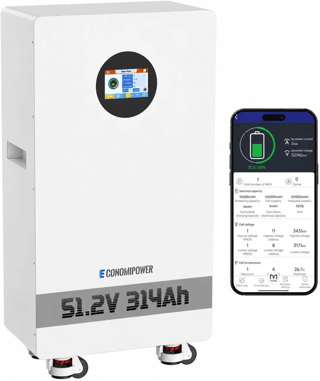 48V 300Ah - 314Ah, LiFePO4 Lithium Battery, 16KWh Solar Storage with RS485/CAN, 8000+ Cycles 48V Battery with 200A BMS, PACE, for Photovoltaic System