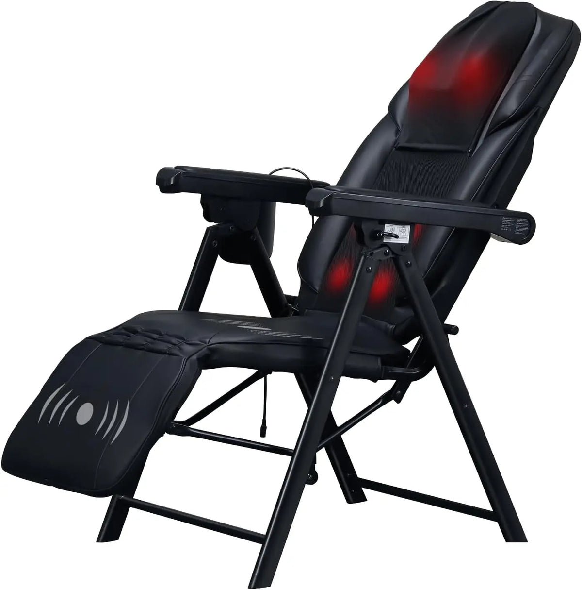 Folding Massager Chair - Heated Shiatsu Neck Back, Vibration Seat & Legrest
