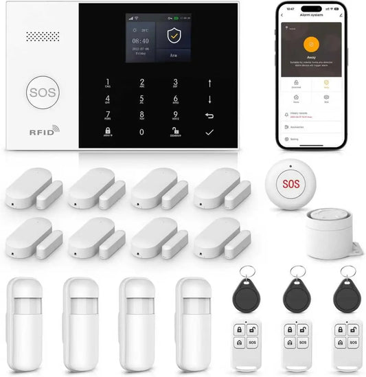 LWOHSI A105F Home Alarm Systems - 21 Pieces with Door/Window and Motion Sensors