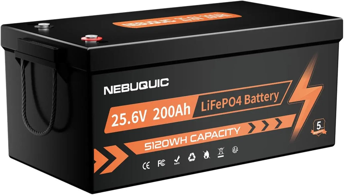 24V 200Ah LiFePO4 Lithium Battery - 5120Wh Deep Cycle Battery with Low Temperature Protection, IP65 Waterproof, Built-in 200A BMS, Solar, RV, Camper