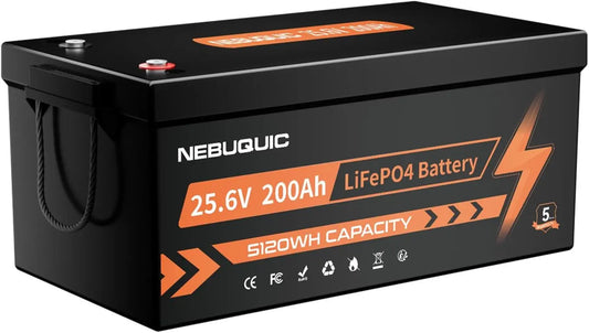 24V 200Ah LiFePO4 Lithium Battery - 5120Wh Deep Cycle Battery with Low Temperature Protection, IP65 Waterproof, Built-in 200A BMS, Solar, RV, Camper