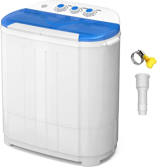 VCJ Portable Washing Machine - Twin Tub Washing Machine Laundry Compact Washer spinner Combo with 14lbs capacity