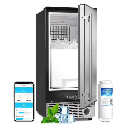 ICEPURE 15 Inch Under Counter Ice Maker with Drain Pump and Filter