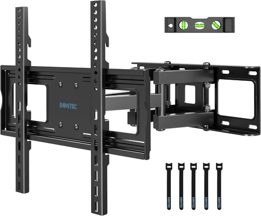 BONTEC Full Motion TV Wall Mountfor 23-70 Inch TVs - Swivel Tilt Dual Arms