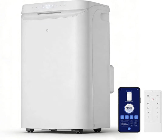 DELLA Sylro Series Smart Portable Air Conditioner - 14, 000 BTU Drainage-Free Energy Efficient Cooling AC Units, 49dB Quiet for Bedroom