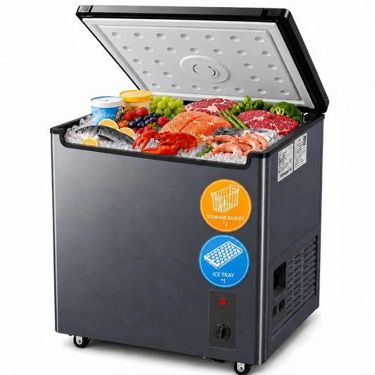 7.2 Cu. Ft. Chest Freezer Energy Efficient Low-Noise 2 Basket Wheels