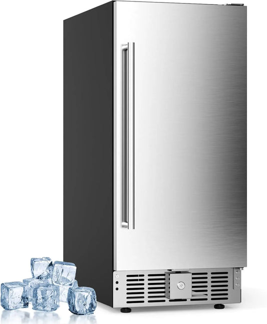 Electactic 15 Inch Outdoor Beverage Refrigerator - Undercounter Beverage Cooler with Stainless Steel Door, Outdoor Fridge for Patio Home Kitchen