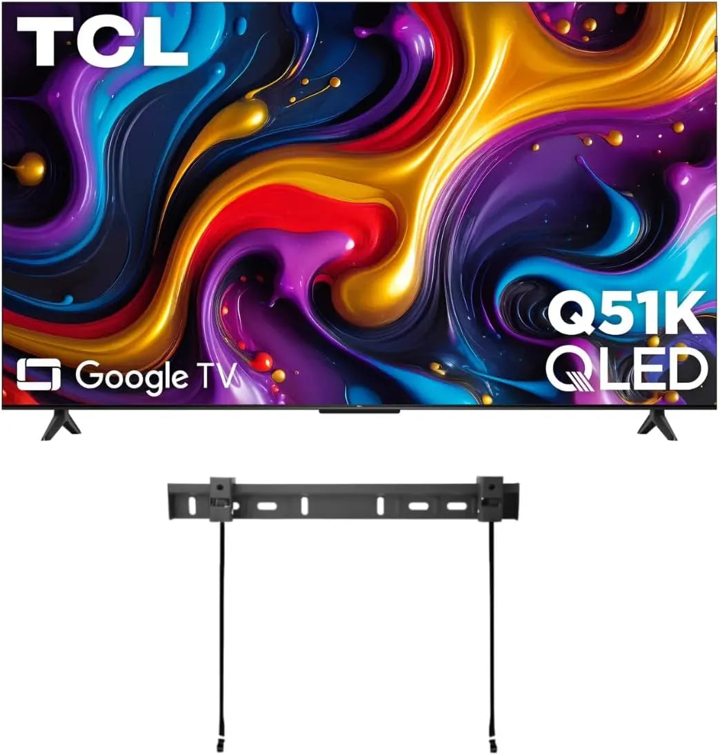 TCL 50 Inch Q51K Series Q-LED 4K UHD HDR Smart TV with Google TV Dolby Vision - Dolby Atmos, Motion Rate 240, HDR 10+, 2025, Renewed