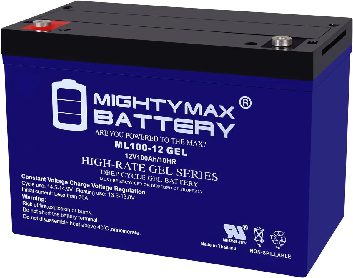 Mighty Max Battery 12V 100AH Gel Battery Replaces Solar Wind Deep Cycle VRLA 12V 24V - 48V