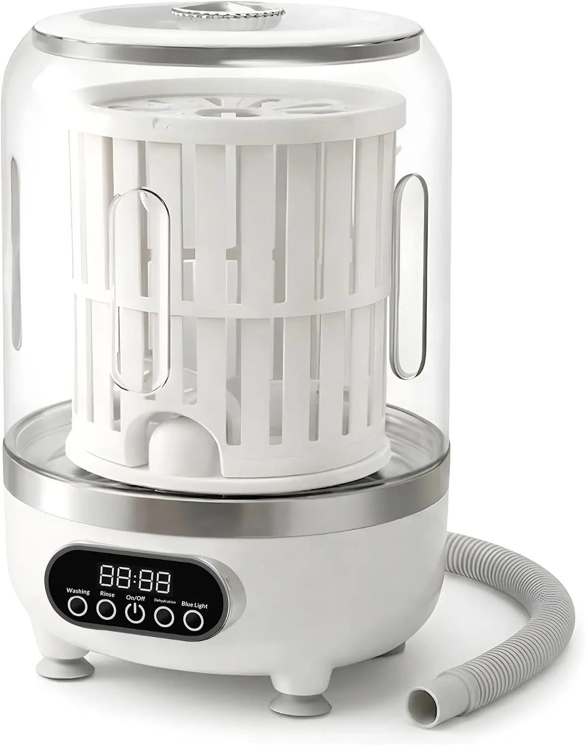 3-in-1 Mini Portable Washing Machine - 3L Capacity Compact Washer with Digital Display & Multiple Modes, Durable ABS & PP Material, Socks