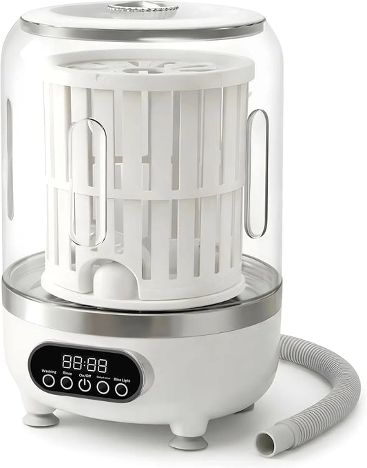 3-in-1 Mini Portable Washing Machine - 3L Capacity Compact Washer with Digital Display & Multiple Modes, Durable ABS & PP Material, Socks