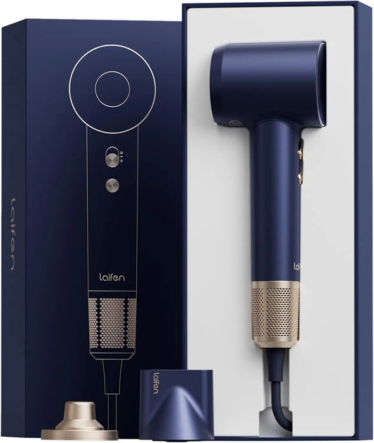 Laifen Swift High-Speed Hair Dryer Royal Blue - High Speed 200M Ionic Blow Dryer with 110, 000 RPM Brushless Motor for Fast Drying, Low Noise