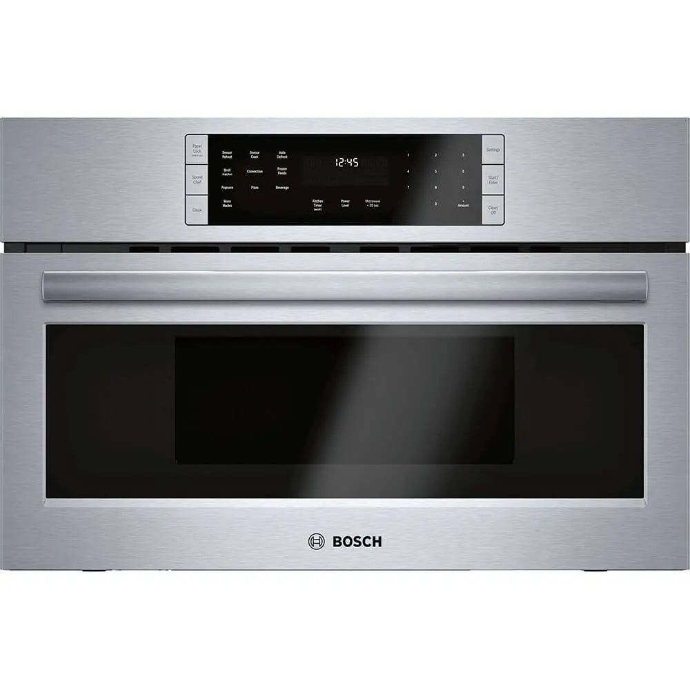 Bosch 800 Series 30 Inch 1.6 Cu. Ft. 240 Volt Built-in Convection Speed Microwave in Stainless Steel - SpeedChef Cooking HMC80252UC