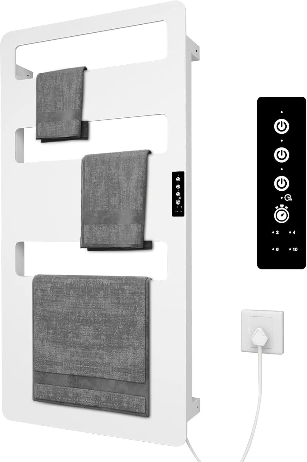 Towel Warmer with Timer for Bathroom - Heated Towel Rack Wall Mounted, Electric Towel Warmers, Bath Towel Heater, Bath Towel Dryer, 35 x18 Inch