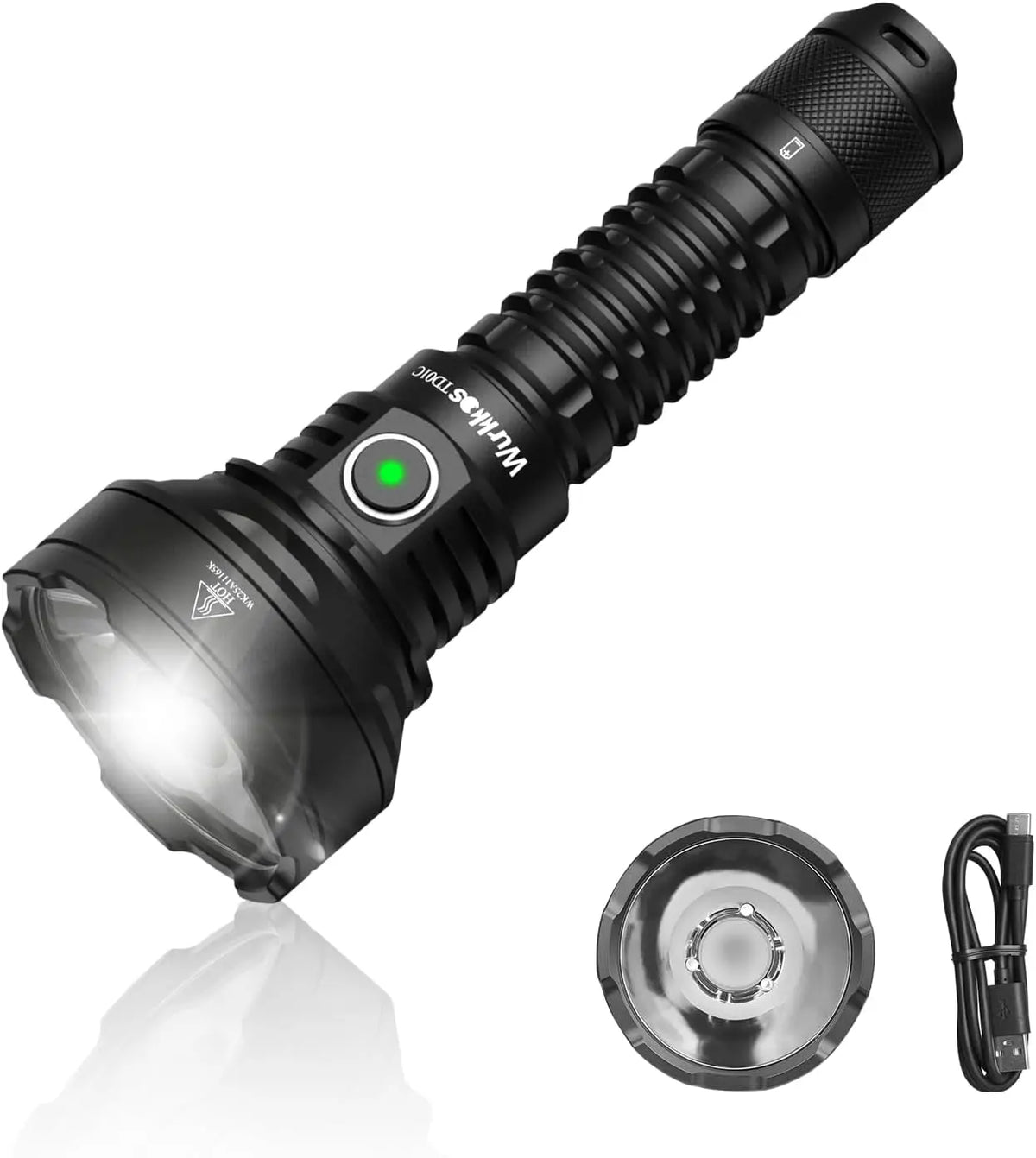 Wurkkos TD01 Tactical Flashlight Rechargeable - 2200 Lumens 1039M Long Throw