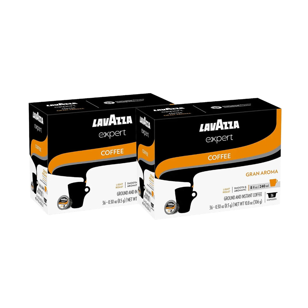 Lavazza Expert Gran Aroma Coffee Capsules - Light Roast, 100% Arabica, Compatible with Lavazza Classy Plus Machine, 72 Capsules