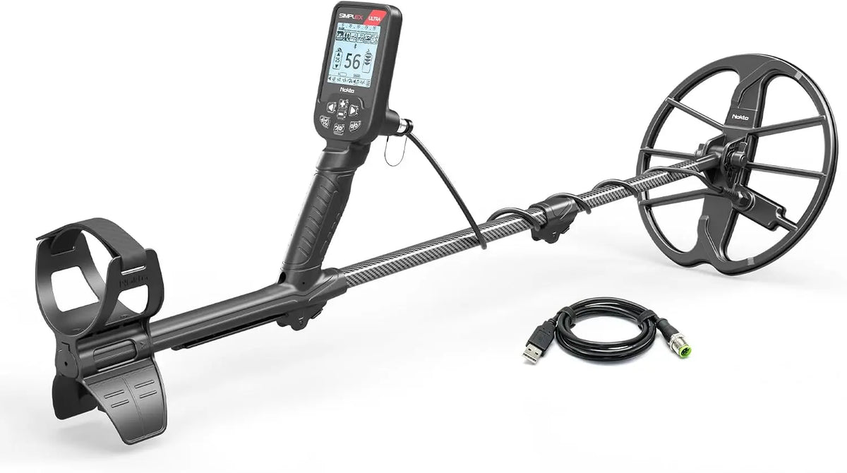 Nokta Simplex Ultra Waterproof Metal Detector with Carbon Fiber Shaft and 11 Inch Search Coil - Metal Detector