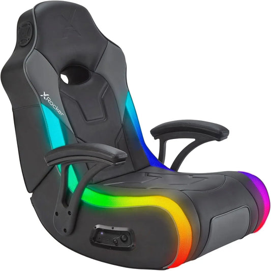X Rocker Video Gaming Floor Rocker Chair - Built-in Audio, College Dorm Essentials for Guys and Girls, Bedroom, Foldable, Gifts for Gamers