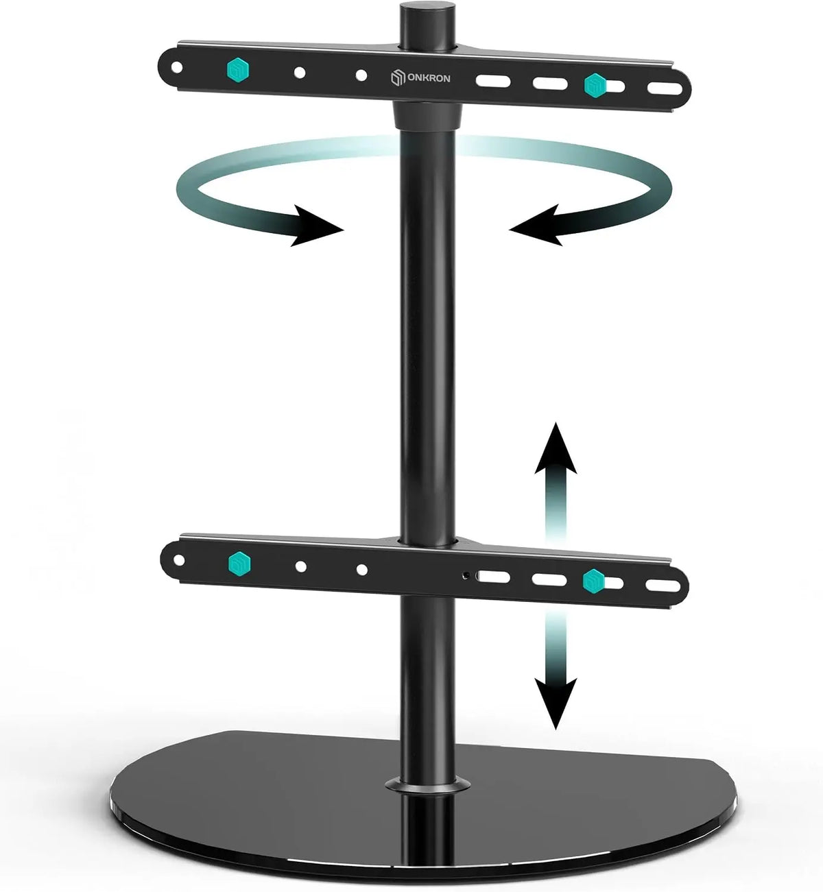 ONKRON Universal TV Stand for 32-65 Inch Screen up to 77 lbs - Height Adjustable, Swivel TV Stand Pedestal, VESA 100x100-400x400