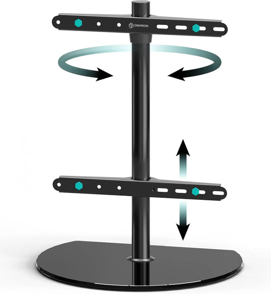 ONKRON Universal TV Stand for 32-65 Inch Screen up to 77 lbs - Height Adjustable, Swivel TV Stand Pedestal, VESA 100x100-400x400