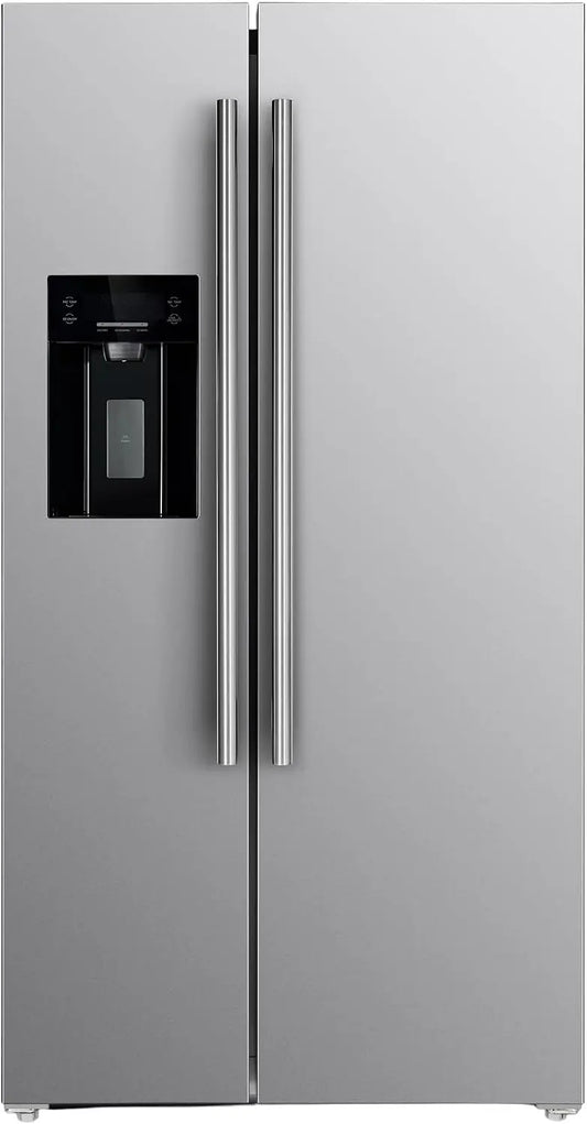 Forno Salerno 36-inch Side-by-Side 20 Cu. Ft. Refrigerator in Stainless Steel with Ice & Water Dispenser
