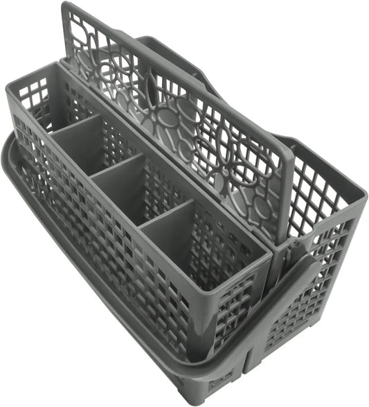 Universal Dishwasher Silverware Cutlery Basket - 2 in 1 Detachable Gray Utensil Holder with 7 Compartments