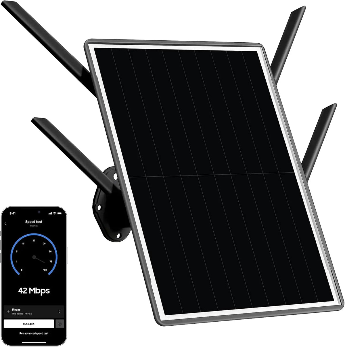 Solar Powered Outdoor WiFi Extender - 300Mbps 2.4GHz Wireless WiFi Repeater with 26000mAh Battery, 15W Solar Panel, Yard, Farm & Ranch